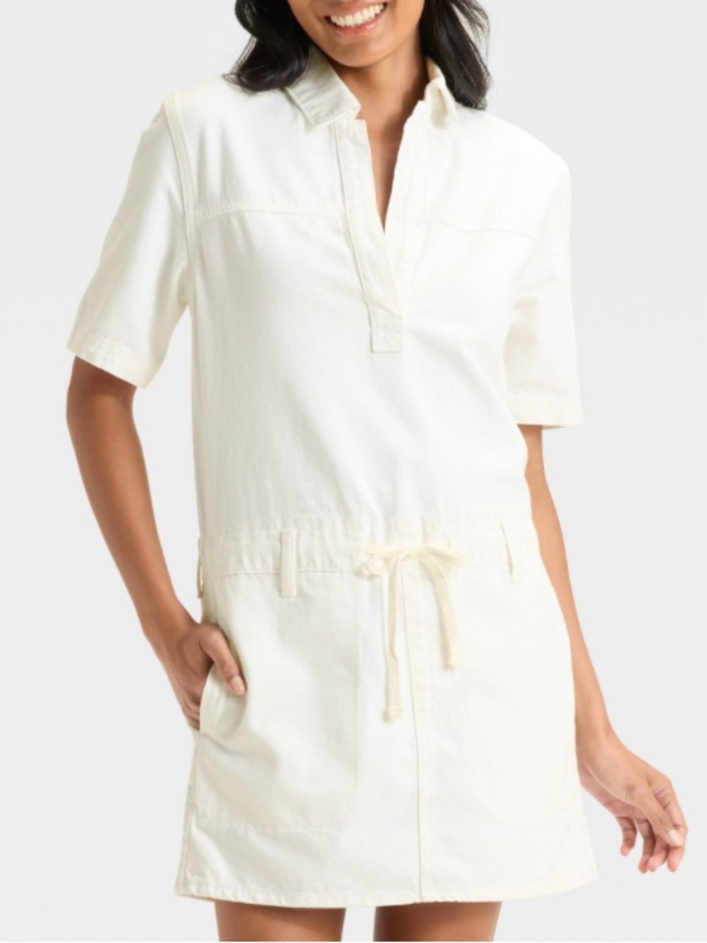 Universal Thread Women's Cream Drawstring Swim Cover-Up Dress size XL